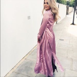 Hot! 💕 Rose-Gold Satin Duster Trench Coat Jacket